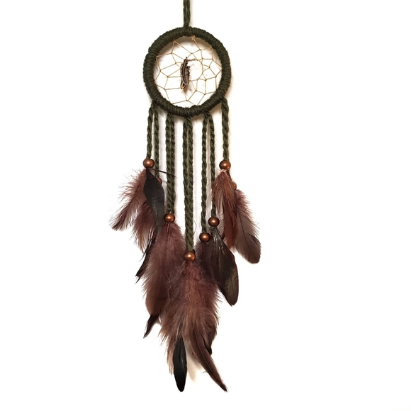 Homemade DreamCatcher, Olive Green - Picture 1 of 4